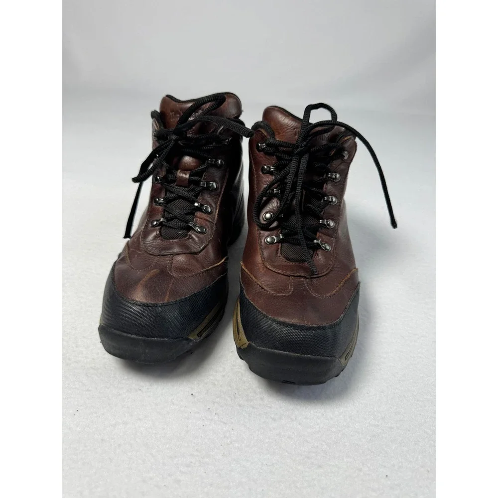 Rugged Timberland Boys 5.5 Hiking Boots Brown Leather 22913 Gorpcore Outdoorsy